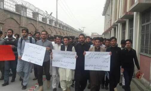 Bacha Khan University students stage protest against murder of Ahmed Shah