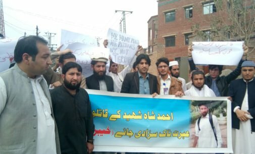 Protest demonstration held against Ahmad Shah’s killing